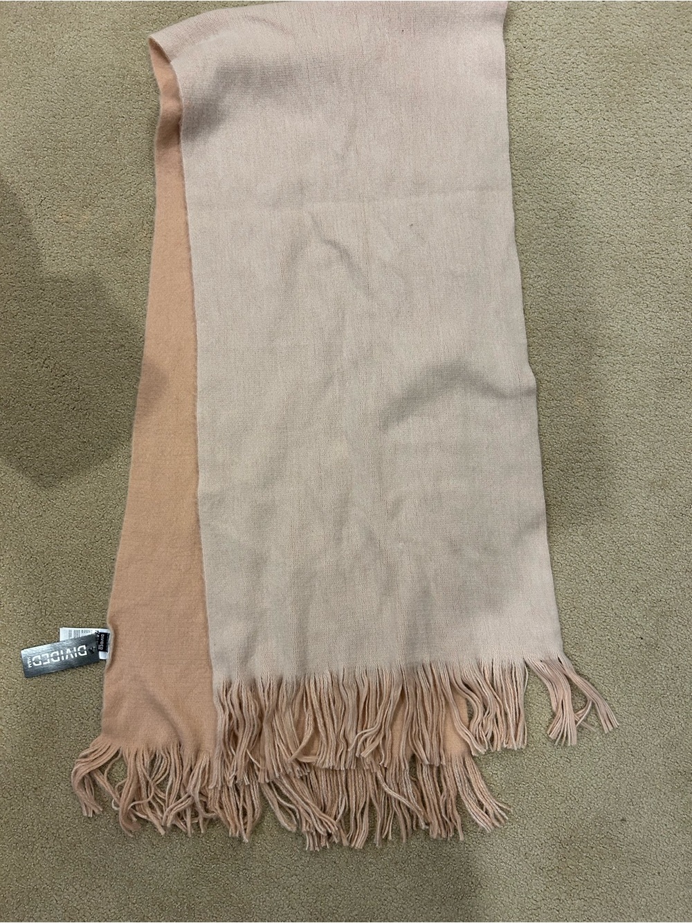 H&M Two-Tone Blush Pink Fringe Scarf